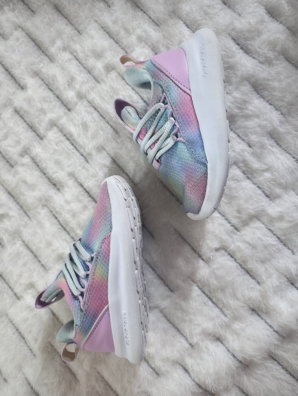 adidas Pastel Multicolor Knit Athletic Sneakers - Pink, Blue, Purple